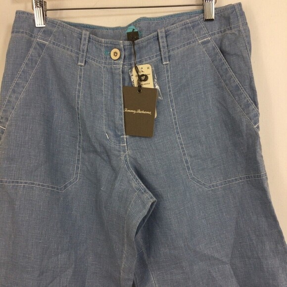 Tommy Bahama Womens Sea Glass Cropped Pants Buccaneer Blue Size 6 NWT MSRP $110 - Picture 2 of 8